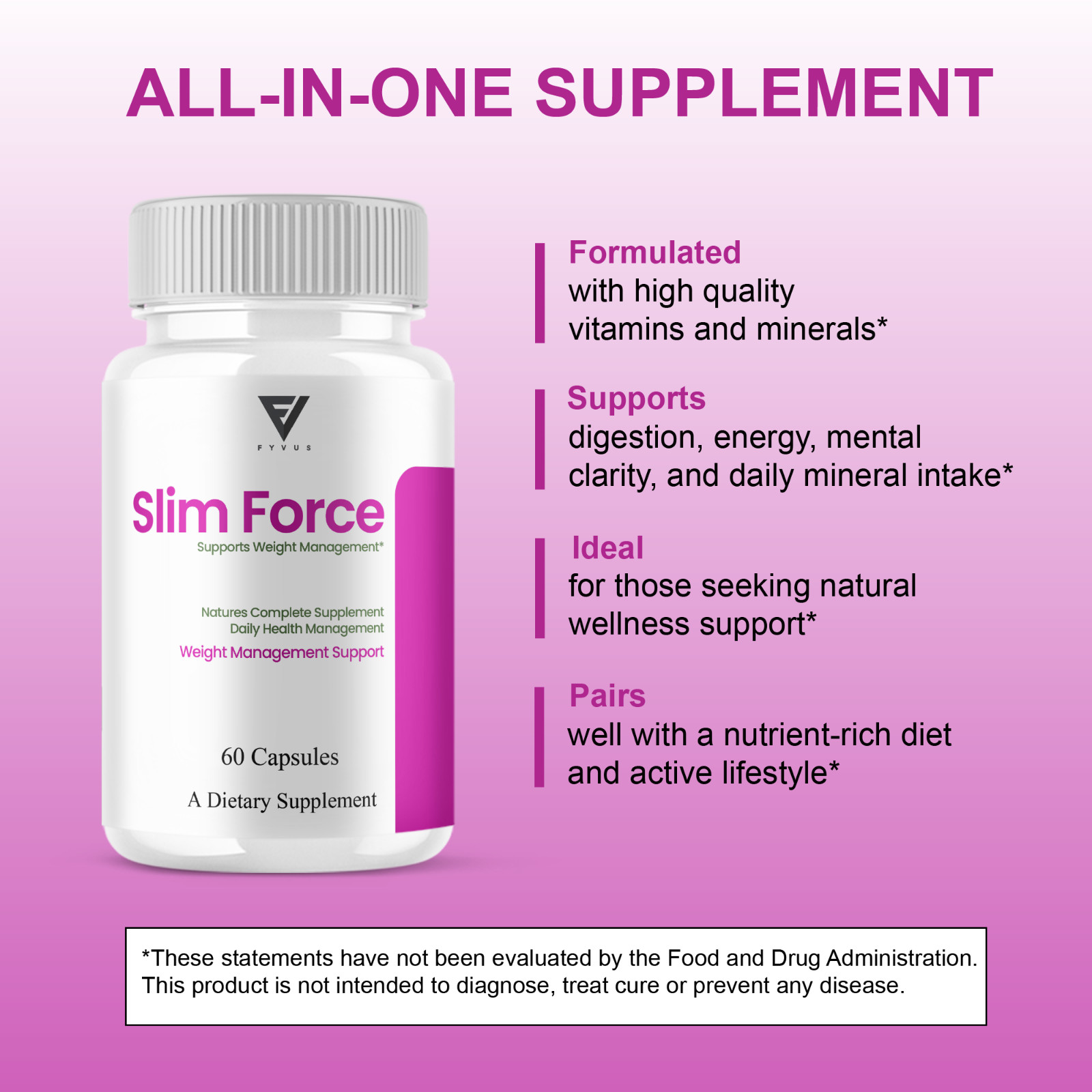(5 Pack) Slim Force Advanced, SlimForce Weight Management Support (300 Capsules)