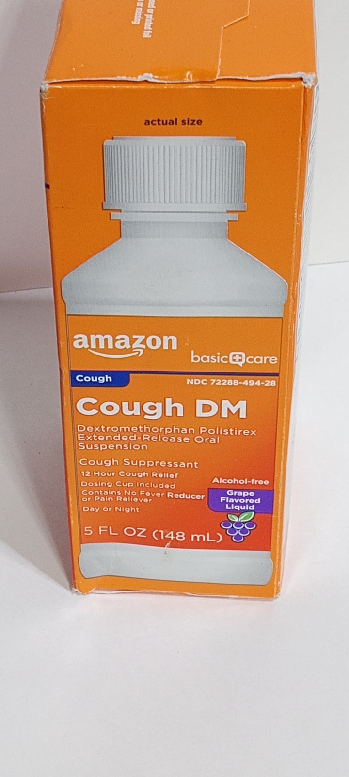 Amazon Basic Care Cough DM Dextromethorphan Polistirex Extended-Release Grape