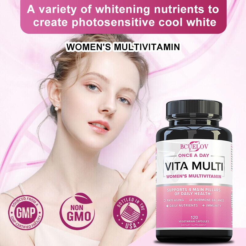 Women’S Vitamins Support Skin Immune Health 120 Capsules Folic Acid Biotin