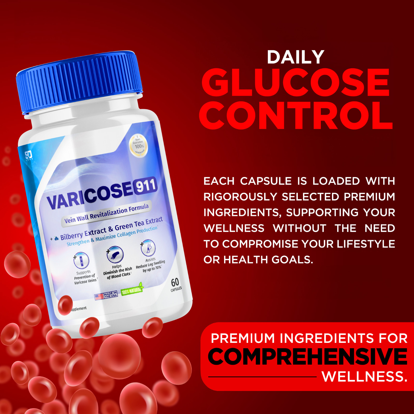Varicose 911 – Enhance Daily Wellness and Collagen Support 60 Capsules