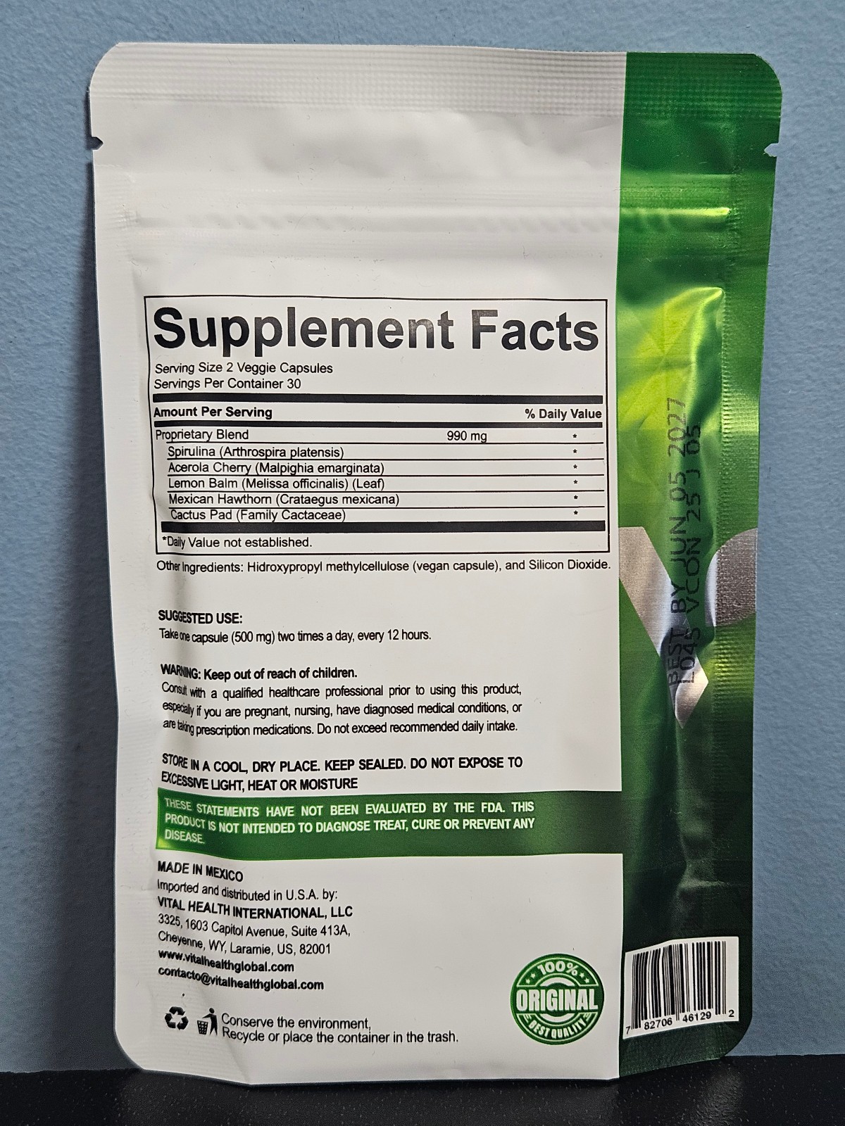 VitalHealth V-Control 60 Veggie Capsules – New & Sealed! Exp 6/2027
