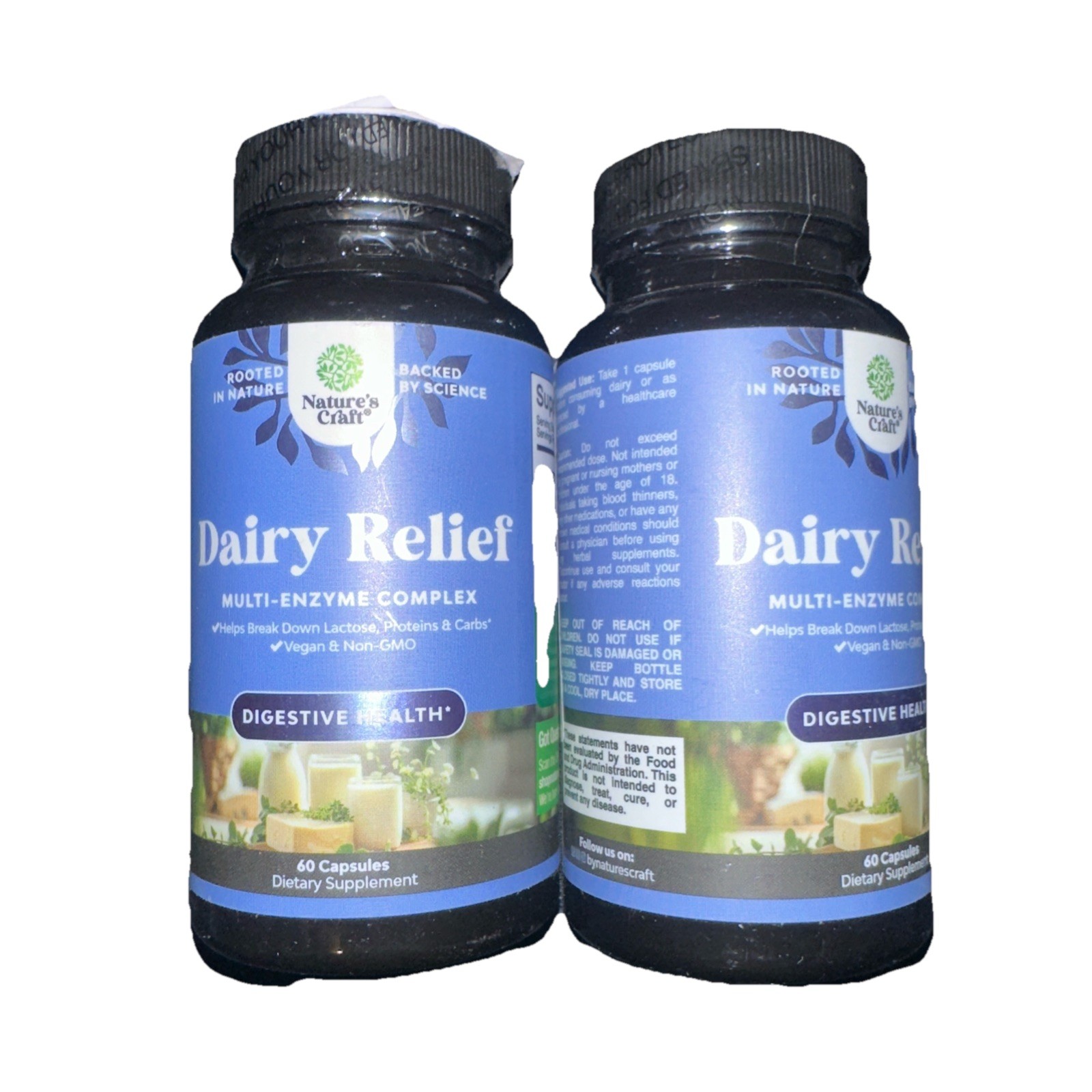 Nature’s Craft Dairy Relief Multi-Enzyme Complex 60 Capsule Lot NEW BB DEC 2027