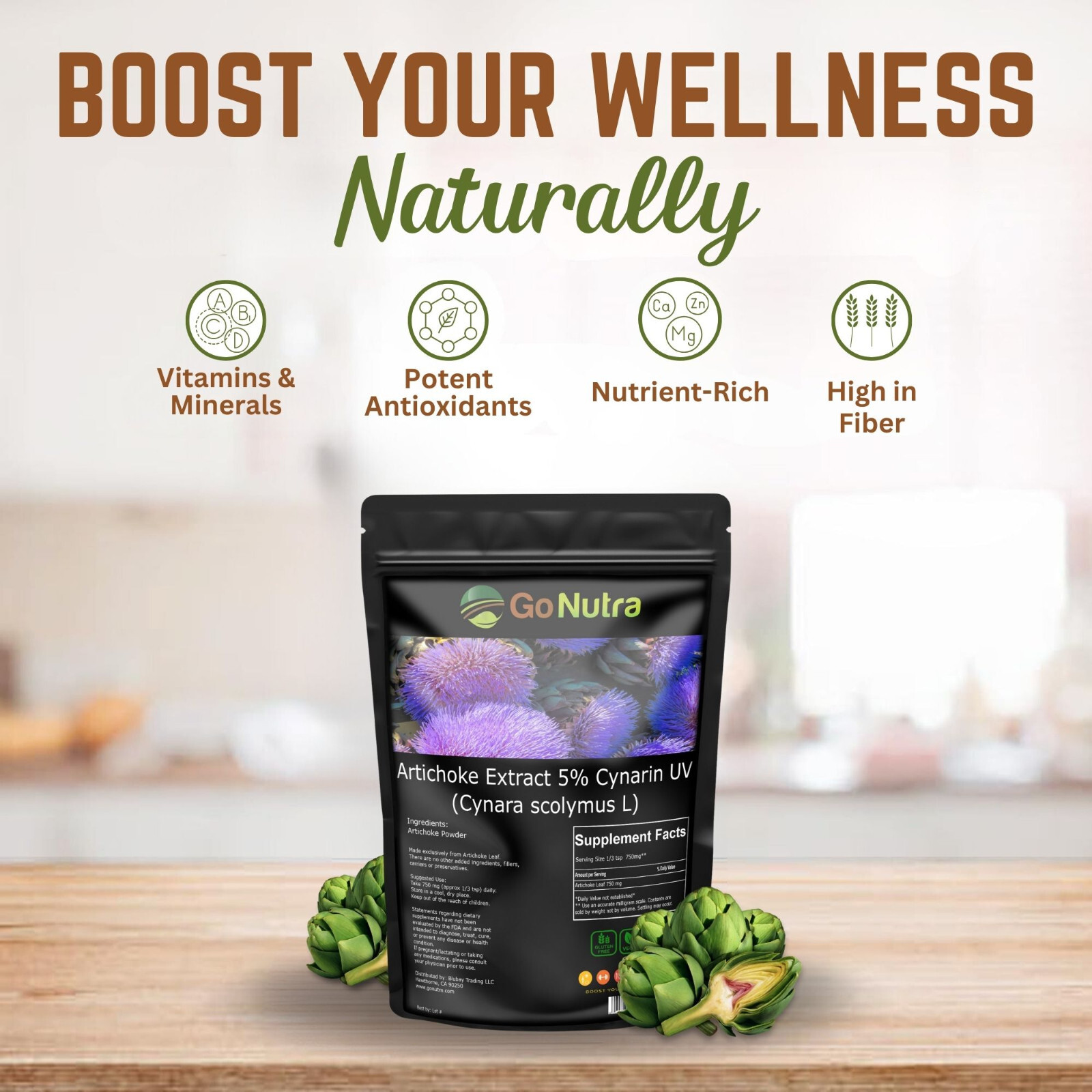 Artichoke Extract Powder Potent 5% Cynarin Artichoke Powder 4oz. Artichoke Leaf