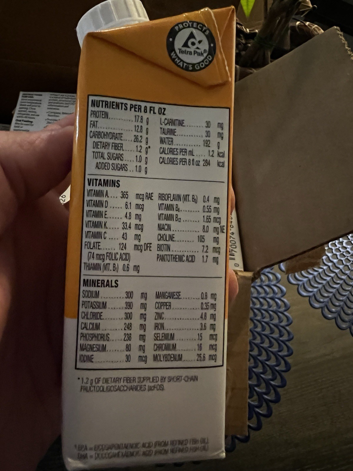 Vital AF 1.2 Cal Vanilla Flavor 8 oz. Carton Ready to Use, 64828, NEW Case of 24