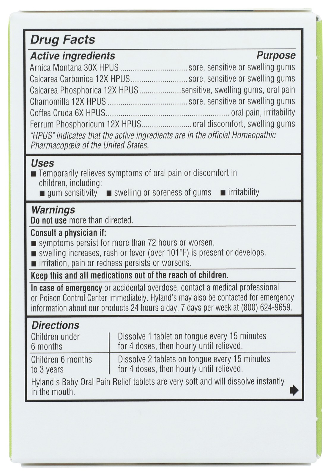 Hylands Baby Oral Pain Relief Tablets 1 Pack