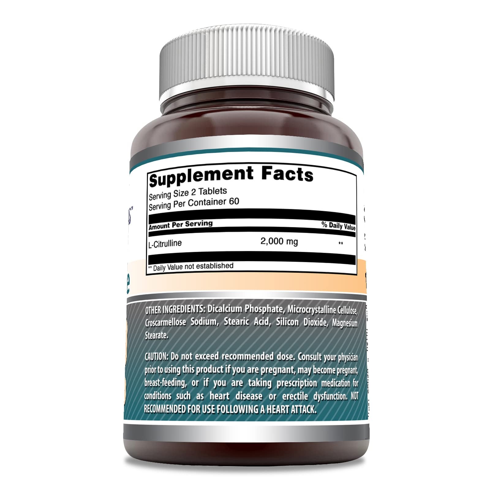 Amazing Formulas L Citrulline 2000mg Per 120 Count (Pack of 1), No Color