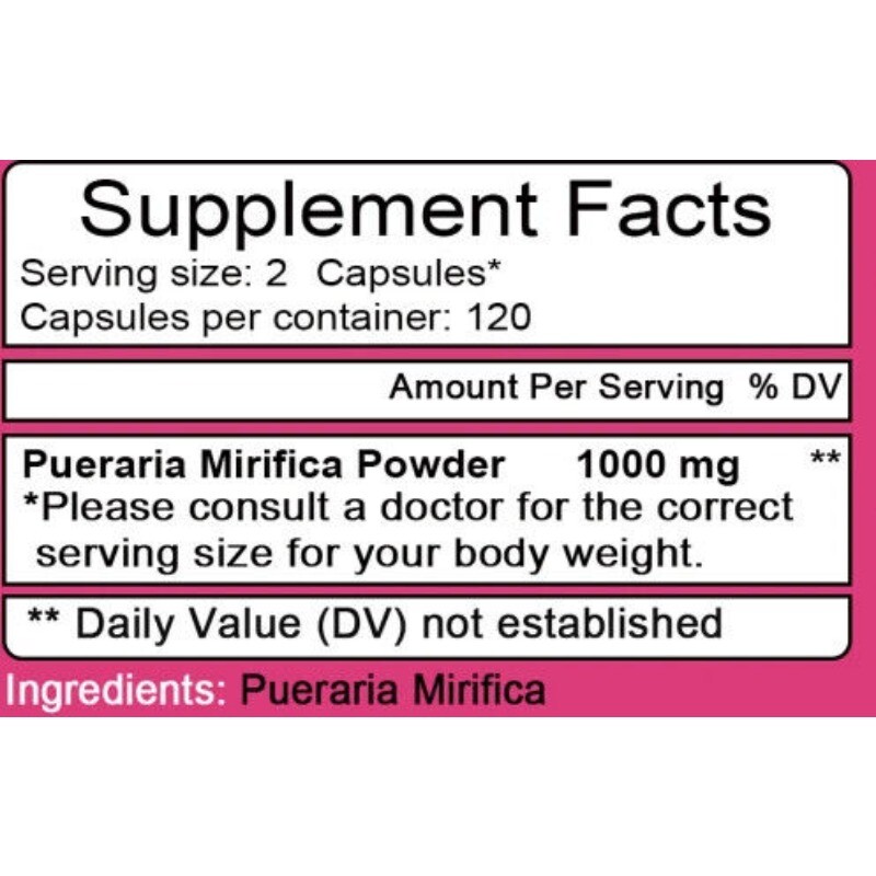 Pueraria Mirifica 3000mg – 30 To 120 Capsules Breast Enlargement High Strength