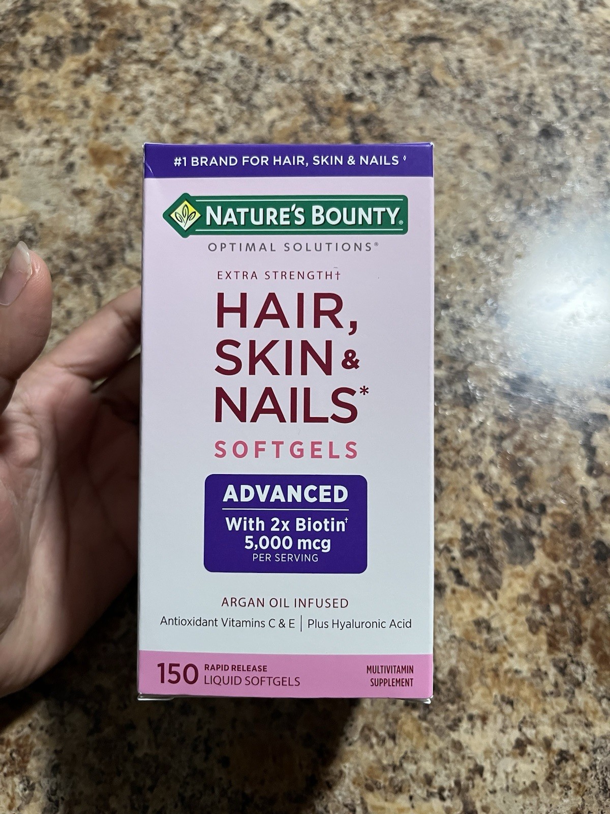 Nature’s Bounty Hair Skin Nails Biotin 5000mcg 150 Exp 05/27
