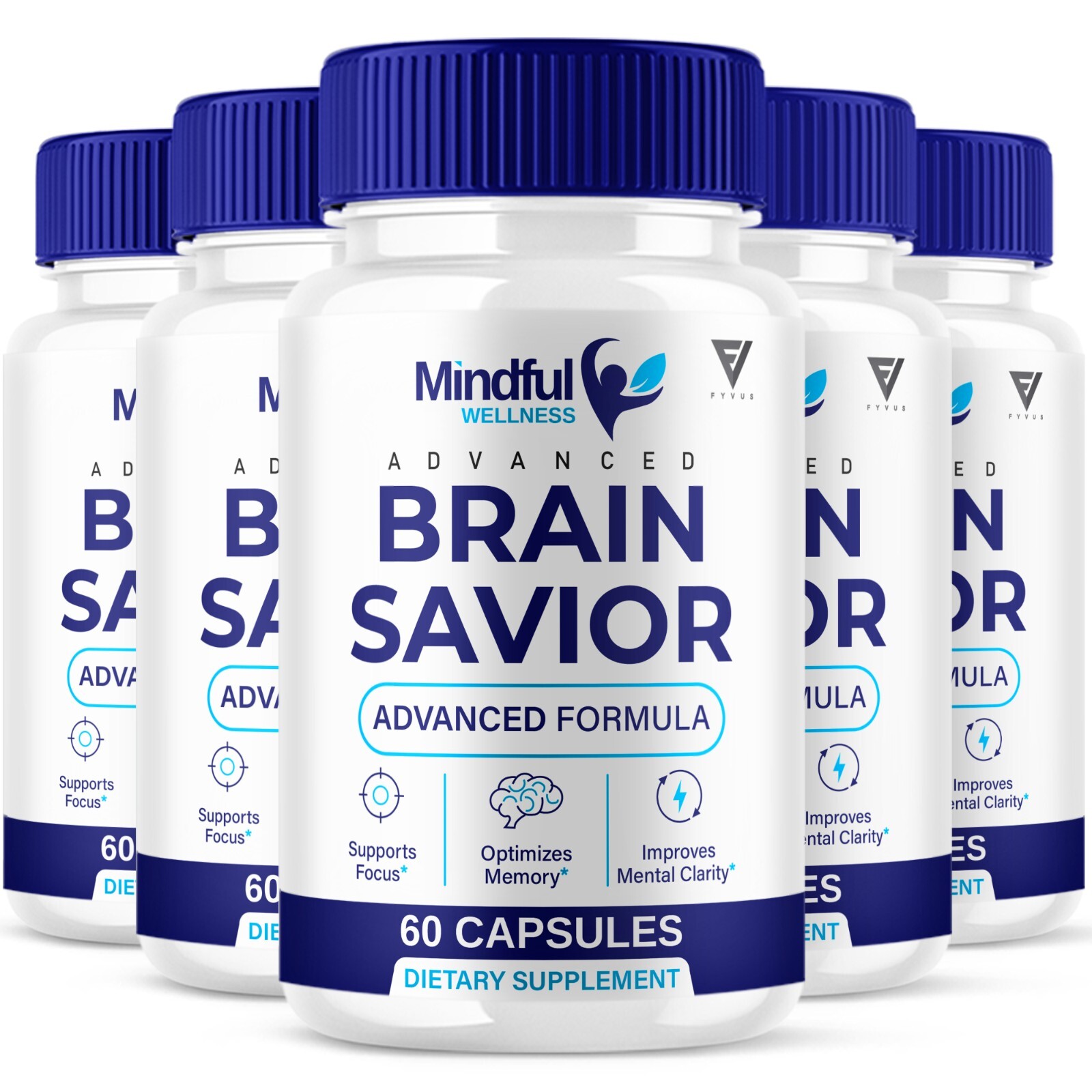 (5 Pack) Mindfull Wellness Brain Savior Mindful Wellness Pills (300 Capsules)
