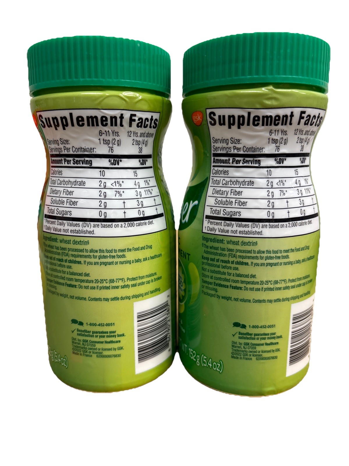 Lot of 2 Benefiber Daily Prebiotic Dietary Fiber Powder 5.4oz Plant Based 11/25+