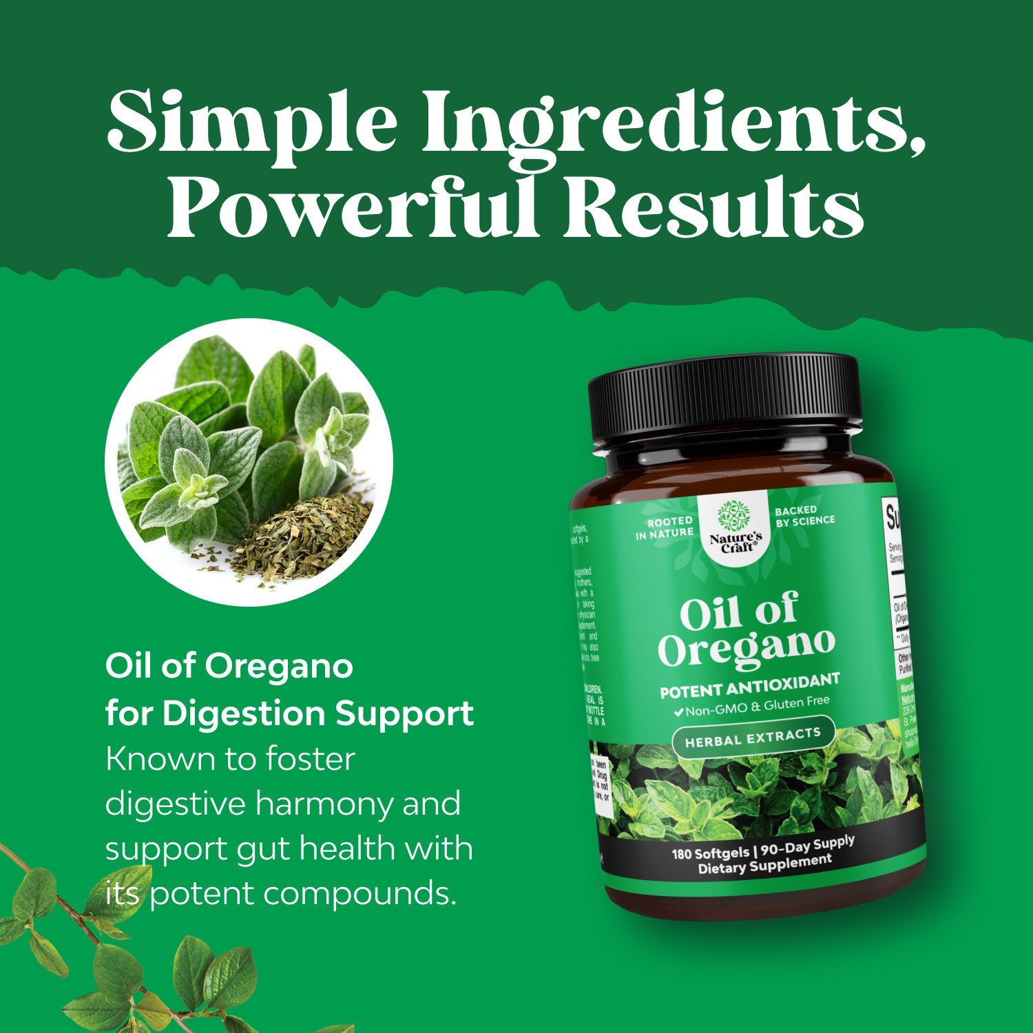 Vegan Wild Oregano Oil Softgels – Super Concentrated for Gut Heart Detox 180ct
