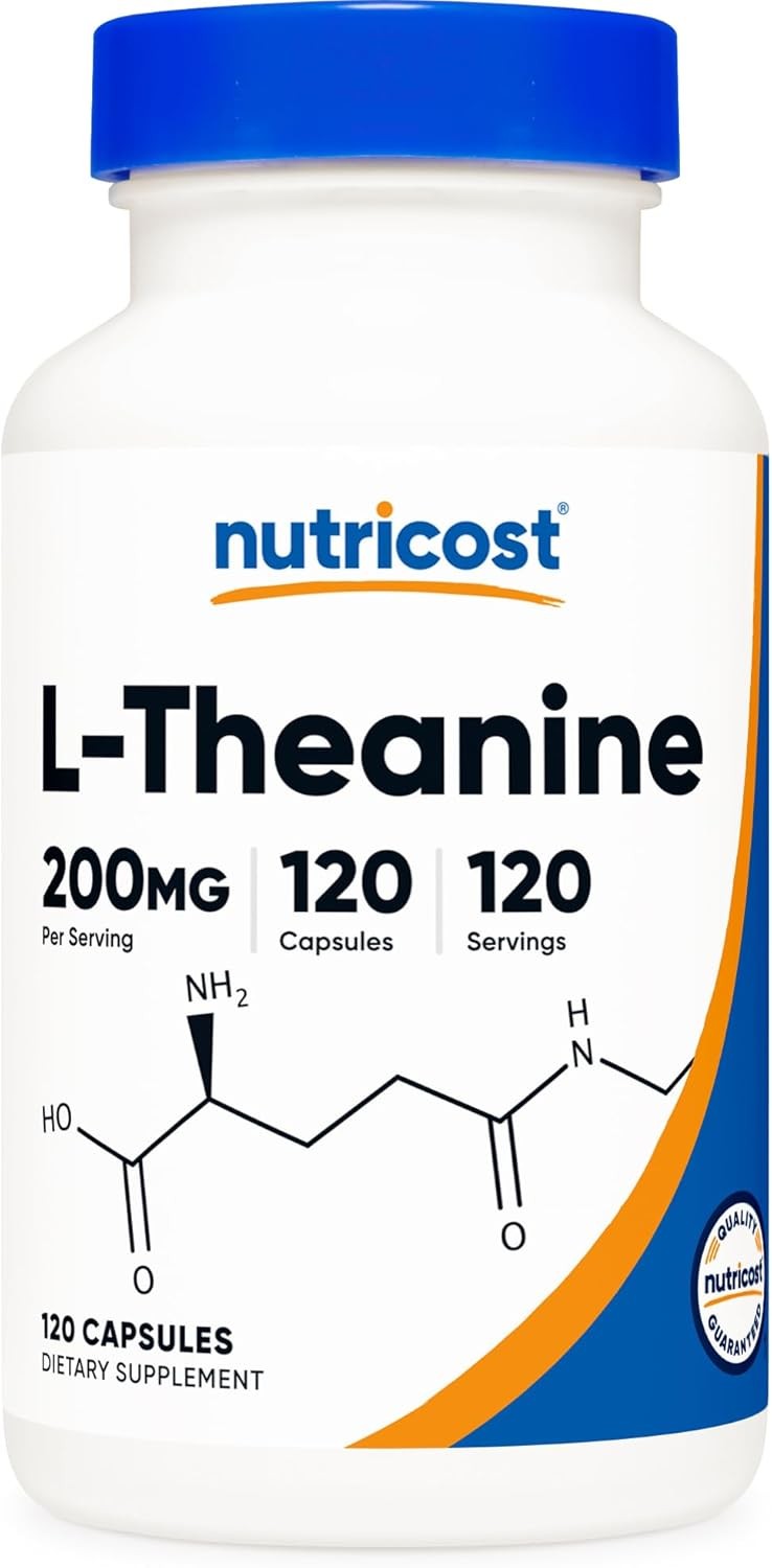 Nutricost L-Theanine 200mg 120 Capsules Double Strength Non-GMO Gluten Free10/27