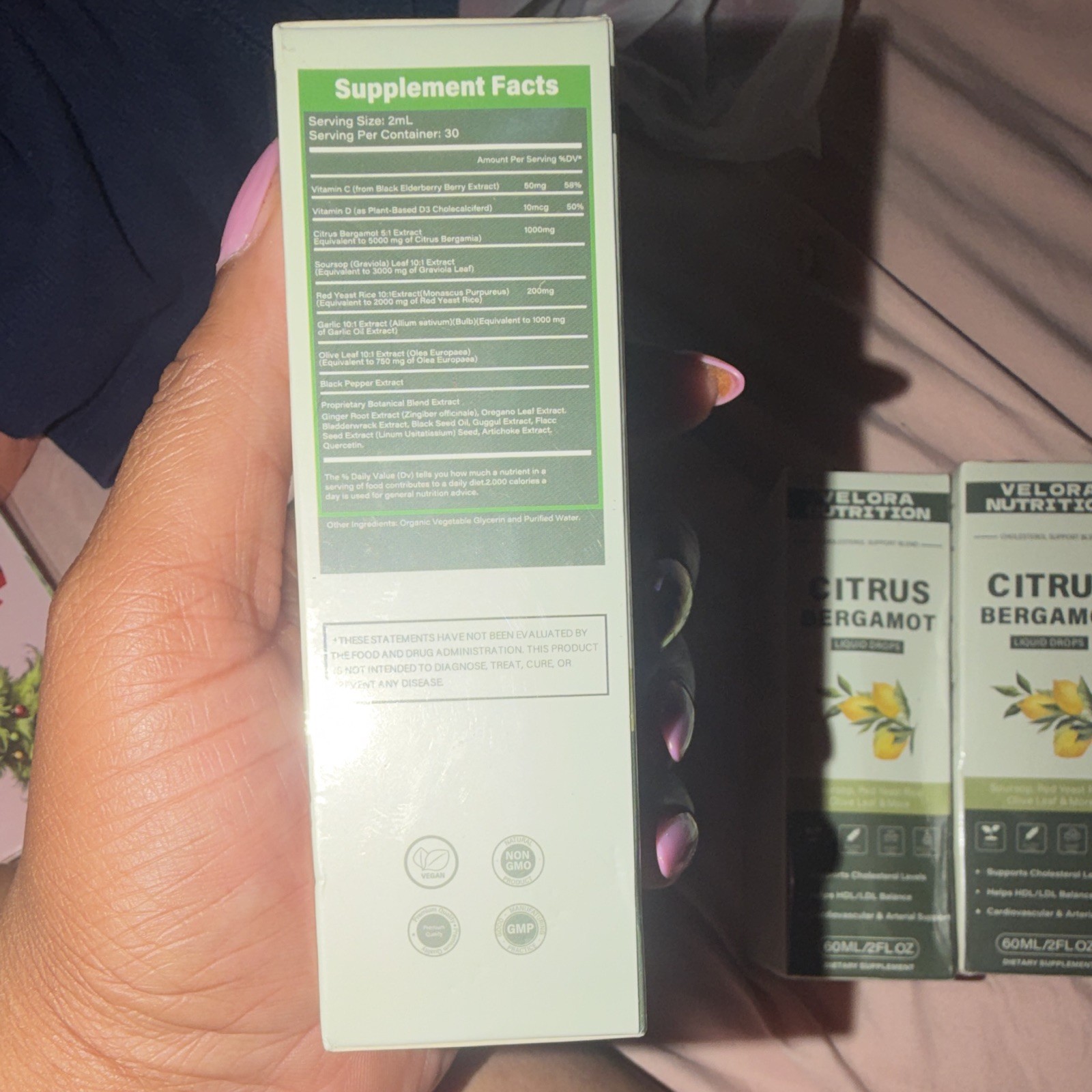 Velora Nutrition Citrus Bergamot Liquid Drops Vegan Non-GMO 2 fl oz 60 mL (3)