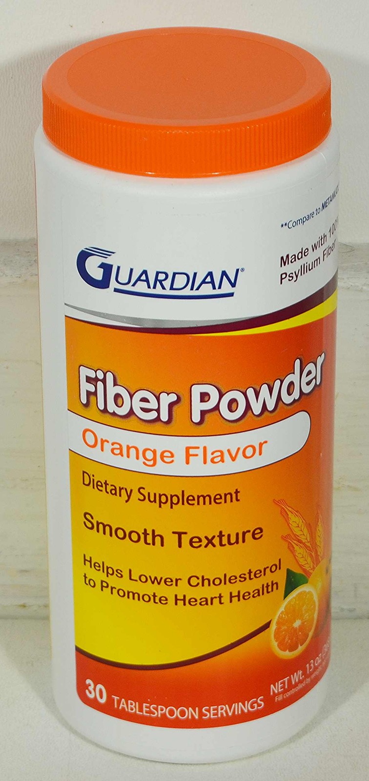 GUARDIAN Fiber Powder Orange Flavor Psyllium Husk Dietary Supplement 30 Servings