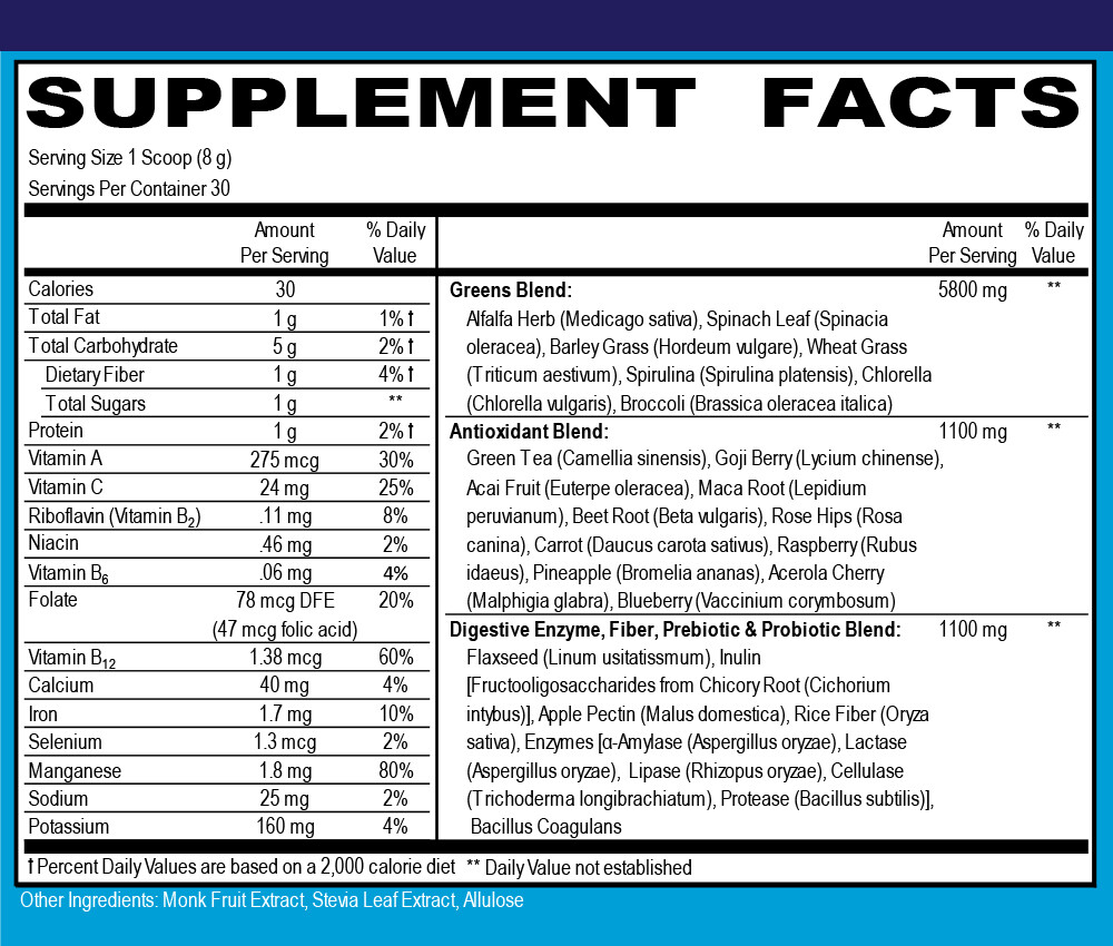 Helivin Greens Superfood Powder – Natural Raw Plant Nutrition with Superfoods