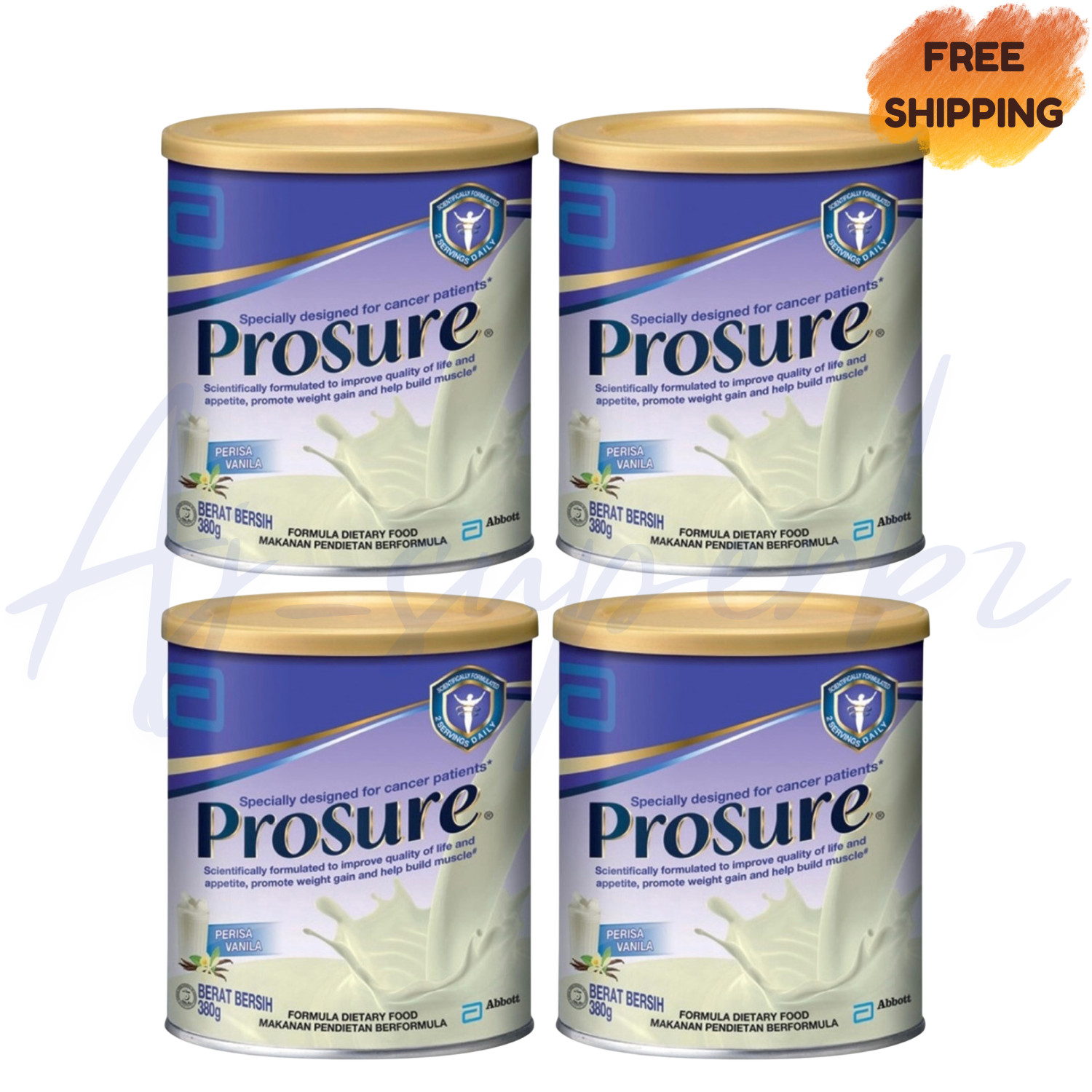 4x Abbott Pro Sure Vanilla Milk High Protein, Prebiotic & EPA 380g