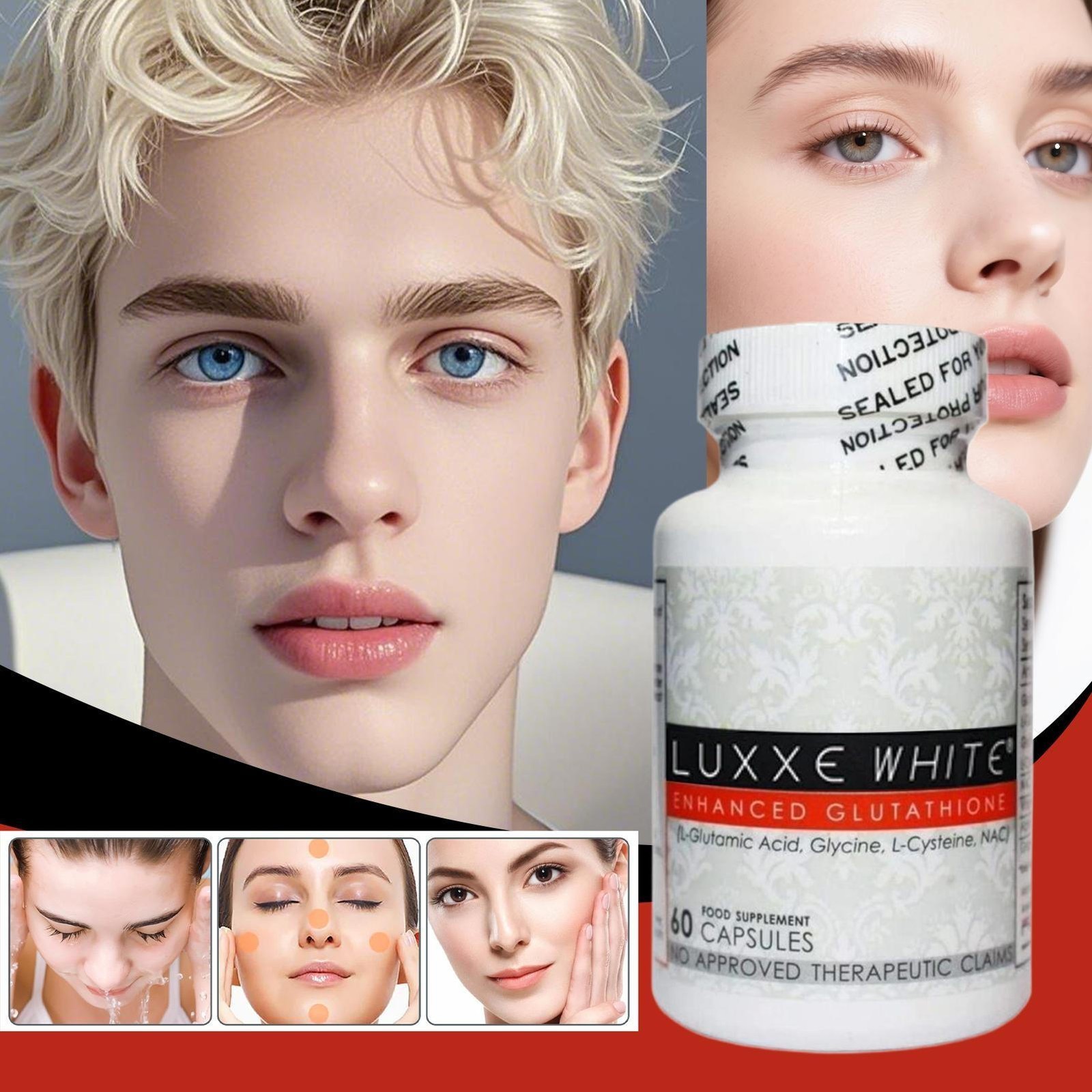 1-3 pack Luxxe White Enhanced Glutathione Glutathione Per 60 Capsules – 06/2028