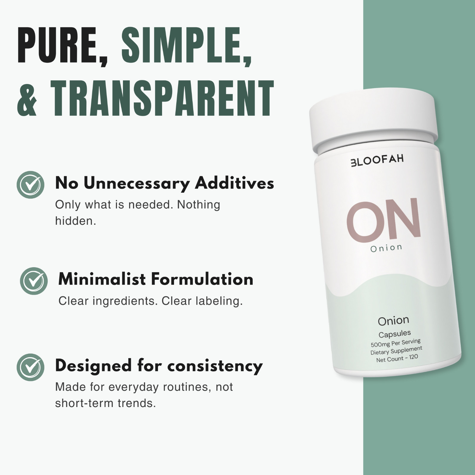 Bloofah ON Onion Extract 10:1 500mg | 120 Capsules | Quercetin | Heart Wellness