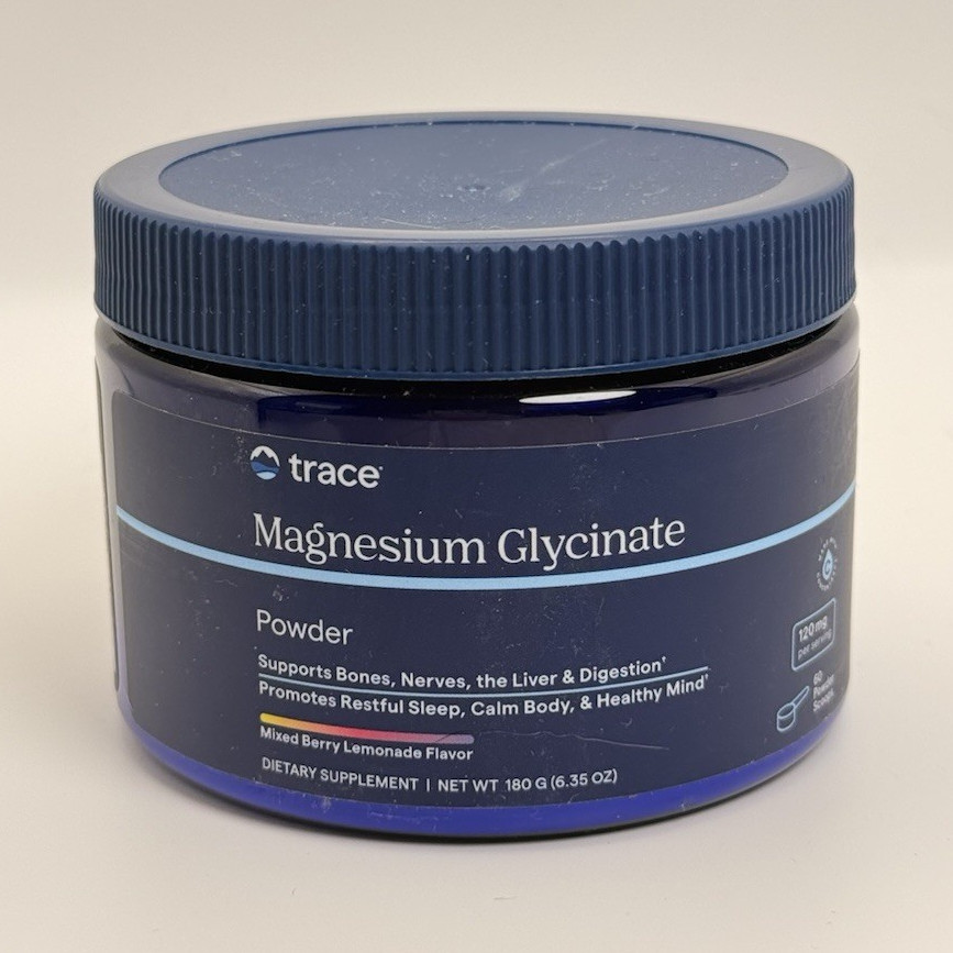 Trace Minerals Magnesium Glycinate Powder Mixed Berry Lemonade 6.35 oz