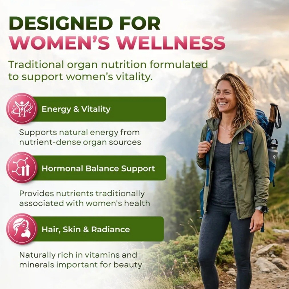ForestLeaf Beef Organ Supplement for Women Grass Fed Complex 1200mg Women’s 120c