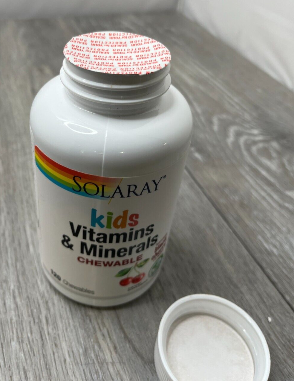 Solaray Kids Vitamins & Minerals Black Cherry 120 Chewables Exp 4/27
