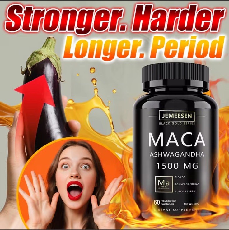 JEMEESEN Maca Ashwagandha Black Pepper 1500mg 60 Capsules Men’s Well-Being
