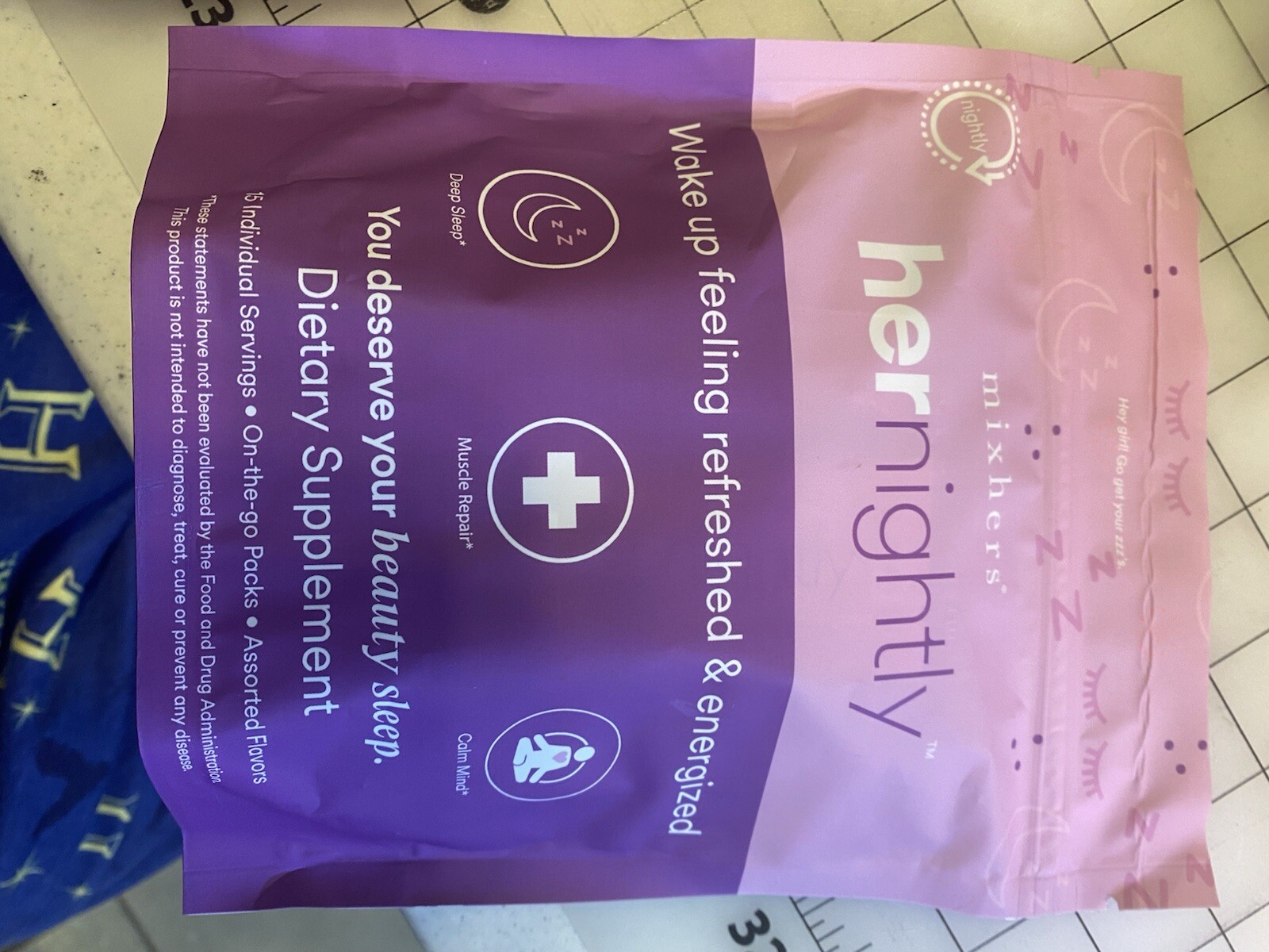 MIXHERS Hernightly Sleep Aid 15 Indiv. Servings Chocolate Help Support Sleep!