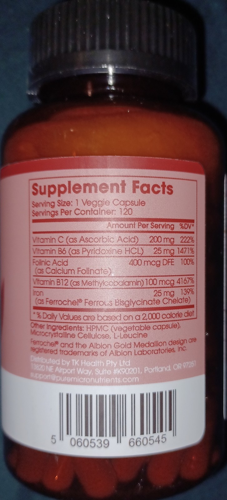 Pure Micronutrients Gentle Chelate Iron Bisglycinate Plus Supplement For Women