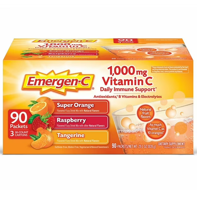 Emergen-C 1,000 mg Vitamin C Dietary Supplement Drink Mix 90 packs