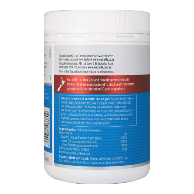 Fish Oil 1,500mg + Vitamin D (180 Capsules) – 5 Pack