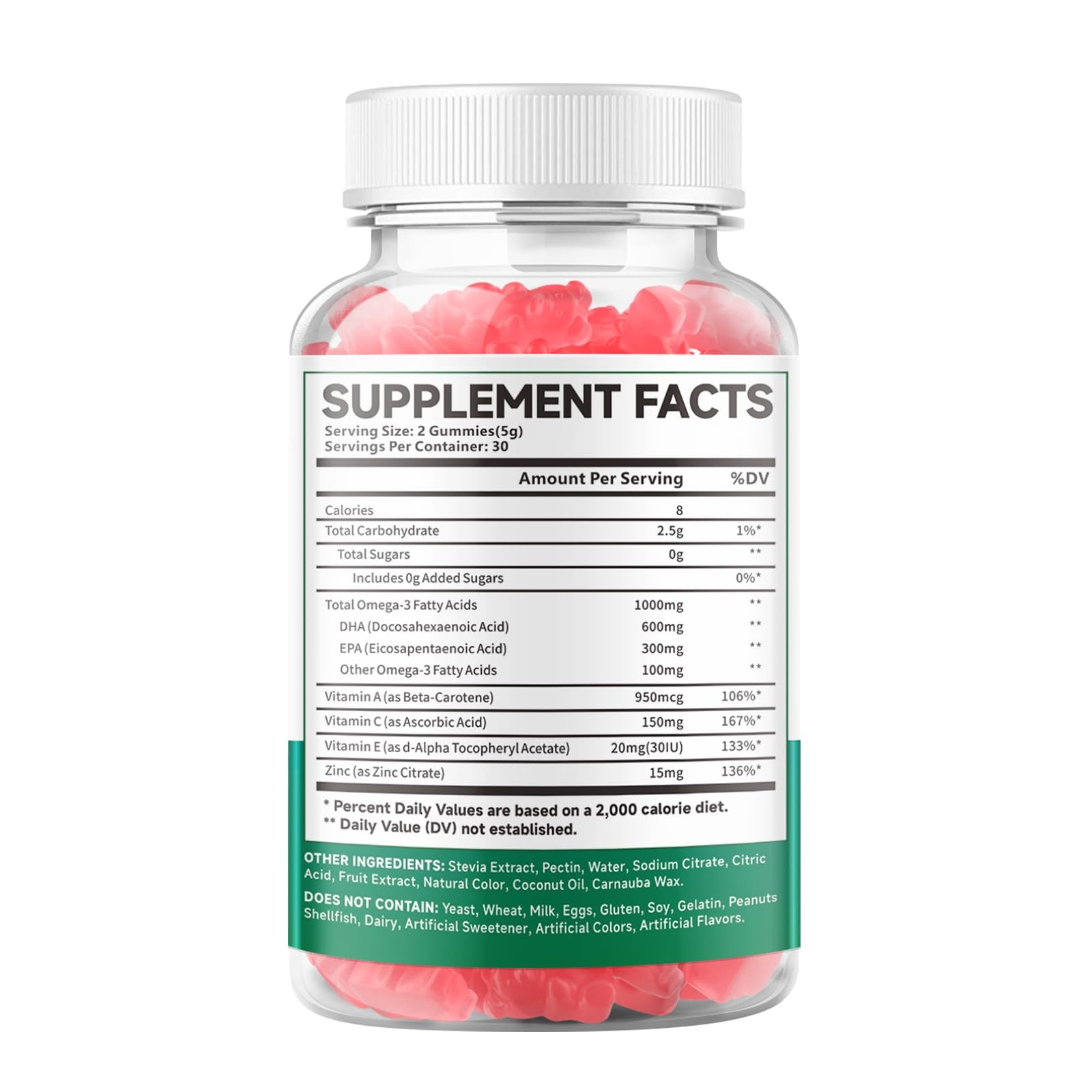 Meenccd 2 Pack Omega-3 Gummies 1000Mg Omega 3 Fish Oil Alternative For Adults