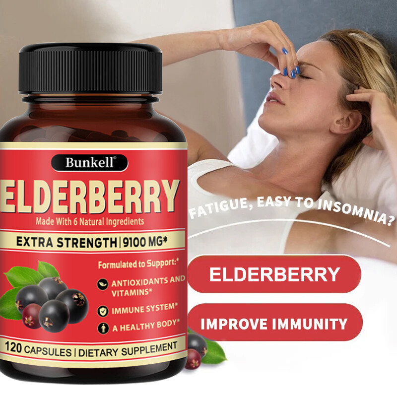 ELDERBERRY Extract 120 Capsules Immune System Booster Antioxidant