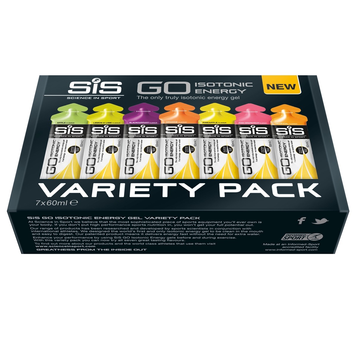 variety pack 7 gel go isotonic energy 60gr SIS131063 SIS Science In Sport Integr