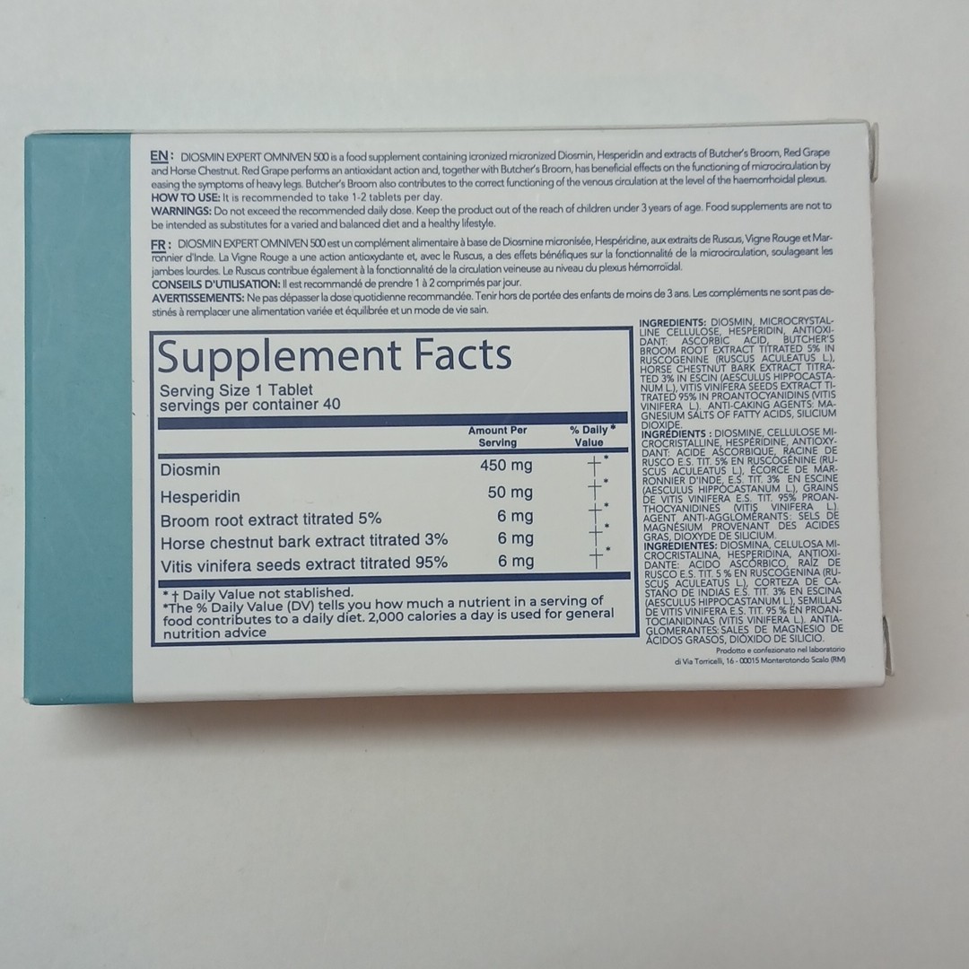 2‐pack Diosmin Expert Omniven 500 Blood & Circulatory Health 40 Tablets