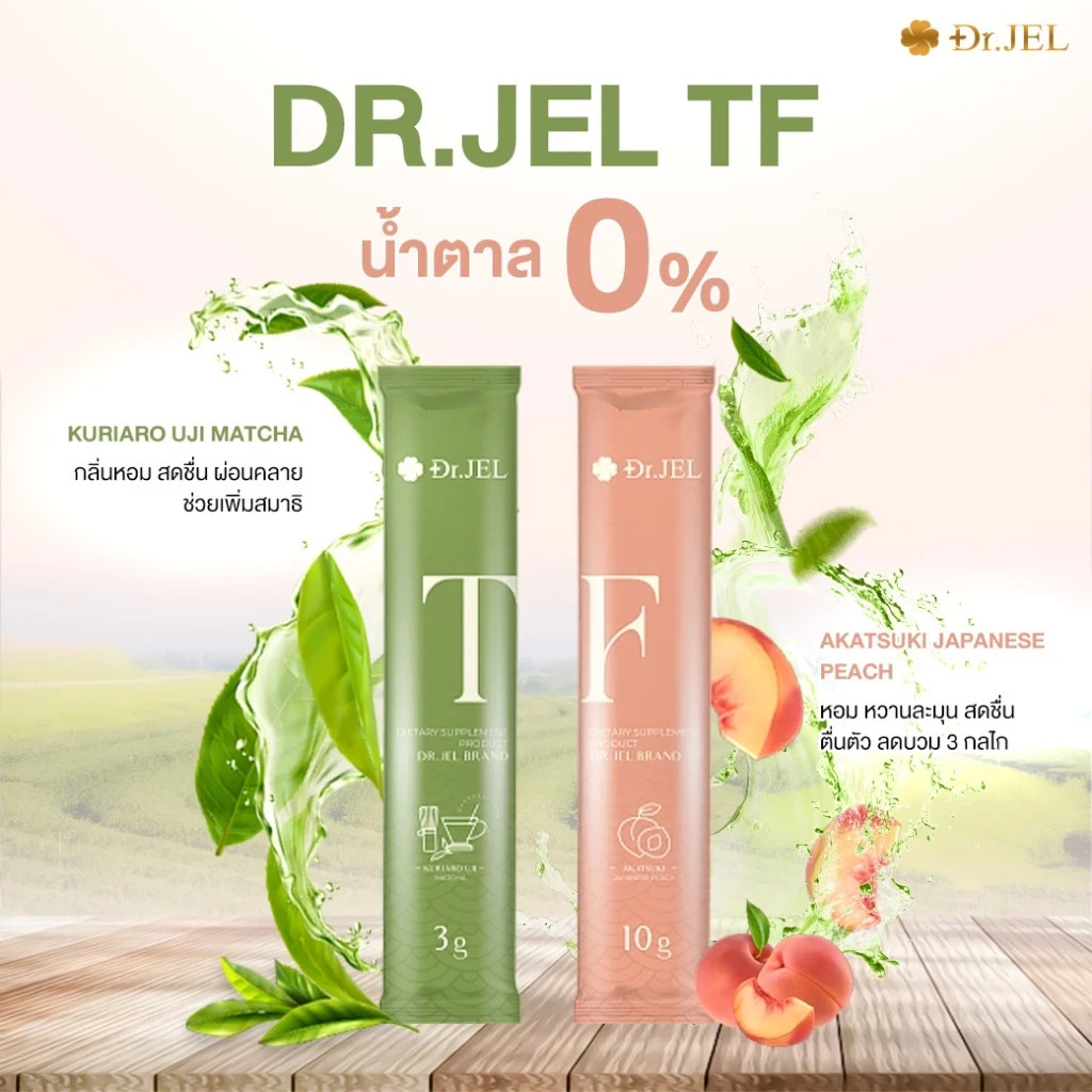 Dr. Jel TF Tea Fasting 10 Bags | Matcha & Peach Blend Her bal Tea Sugar-Free