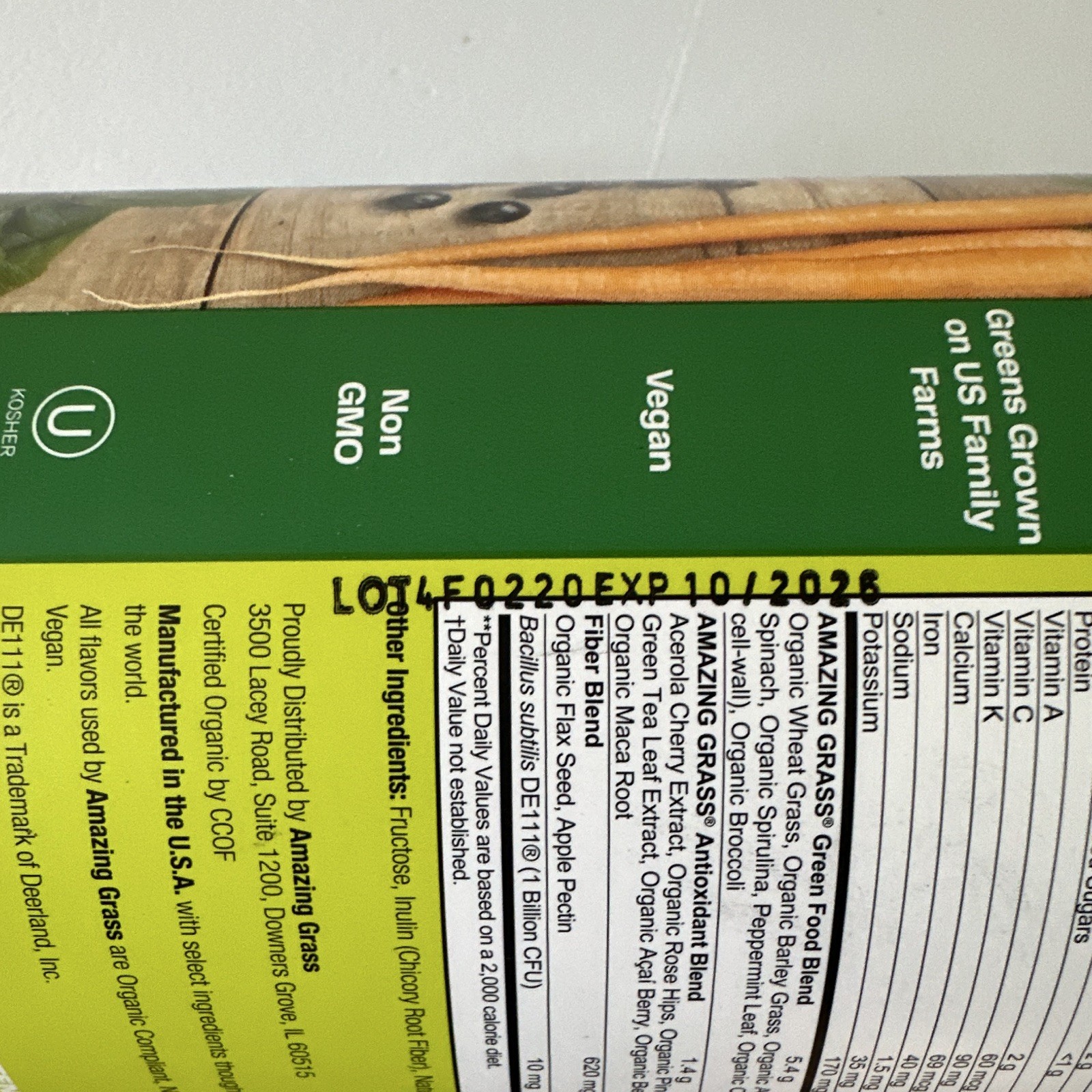Amazing Grass Greens Blend Original Superfood Powder 16.9 oz Vegan Gluten-Free