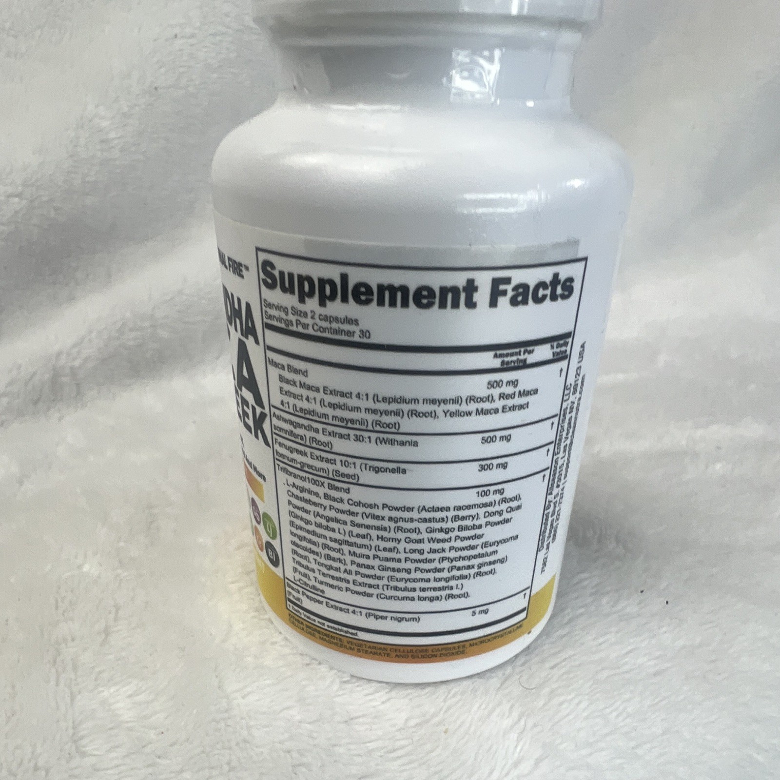 Clean Nutra Ashwagandha Maca Fenugreek Tribinar100X Black Pepper 60 Capsules