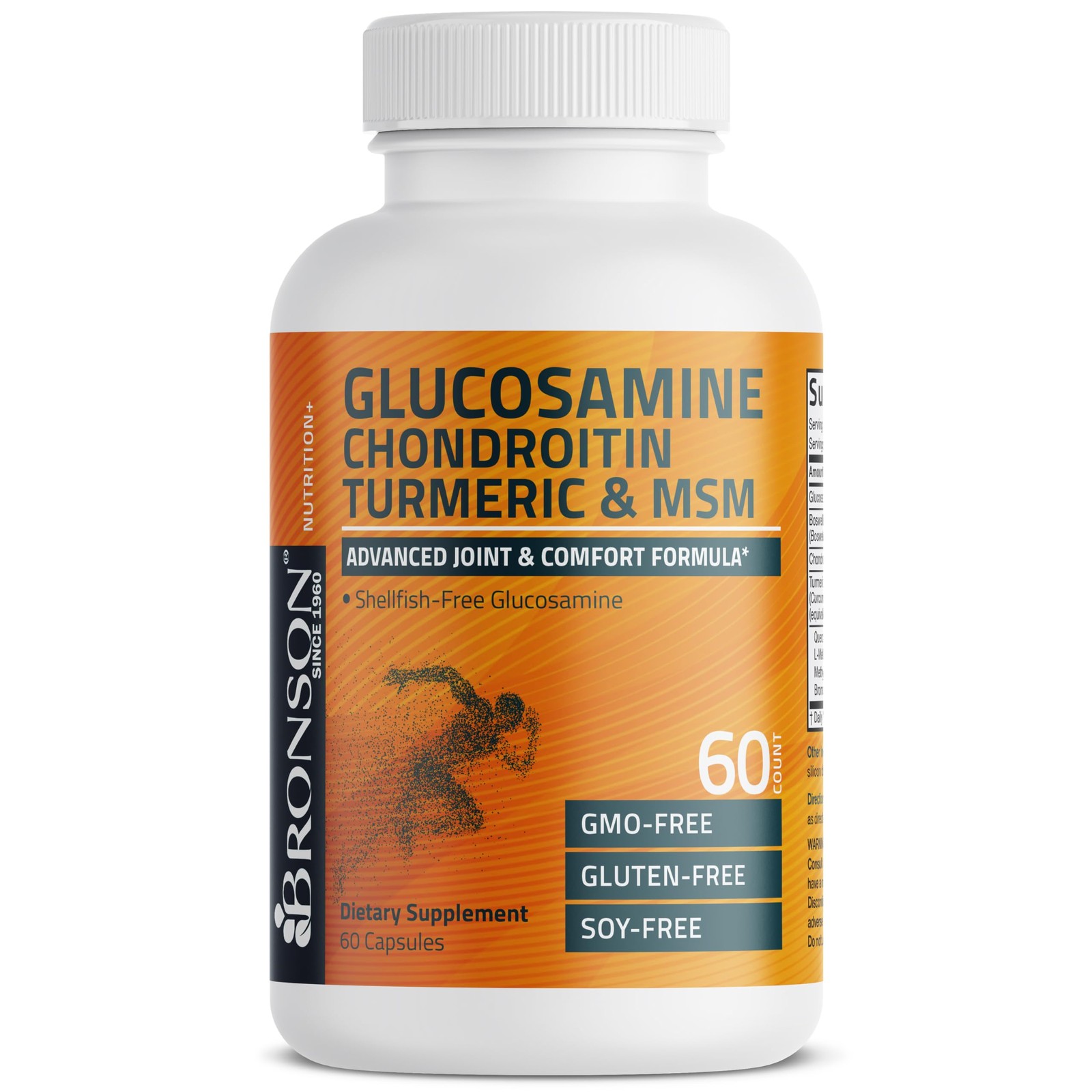Bronson Glucosamine Chondroitin Turmeric & MSM Advanced 60 Count (Pack of 1)