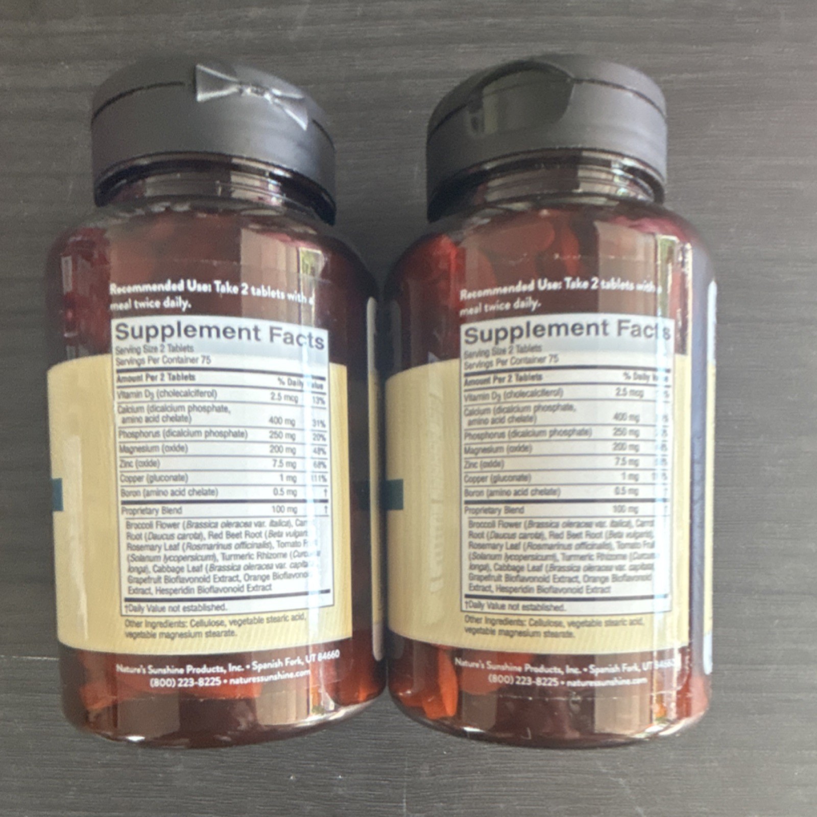 2 Pack of Nature’s Sunshine Calcium-Magnesium 300 Tablets Total Exp 02/2027