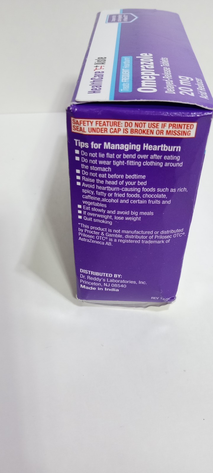 HealthCare Aisle Omeprazole 20mg Delayed-Release Tablets 42 Count Acid Reducer