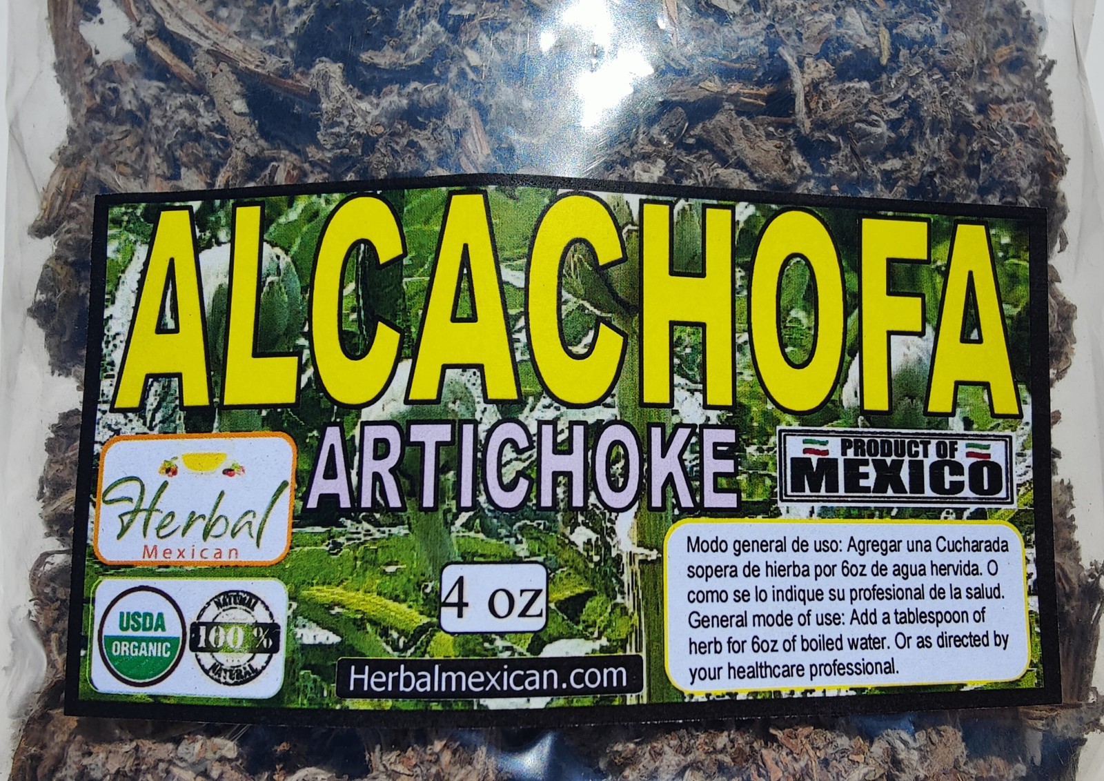 4oz Alcachofa Hierba/te, Artichoke leaf, artichoke tea Organic mexican herb !!!