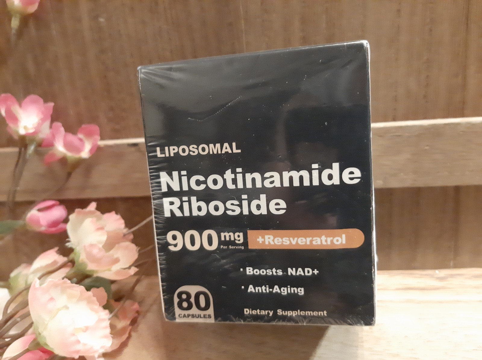 Liposomal Nicotinamide Riboside 900 mg, NAD Supp Resveratrol & Quercetin 80 Caps