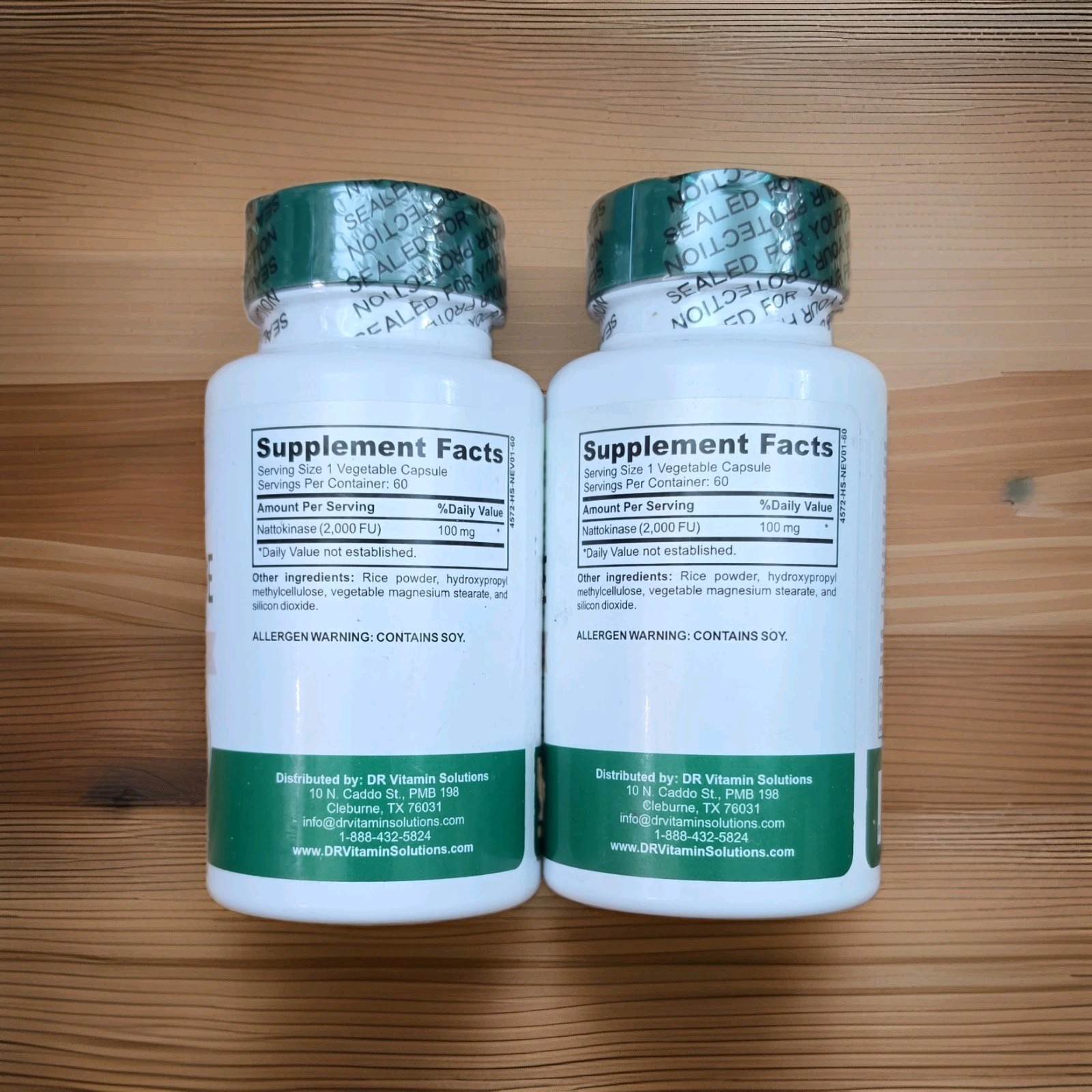 2 X Dr Vitamin Solutions Nattokinase Enzyme Support 100mg 120 Capsules Exp 08/27