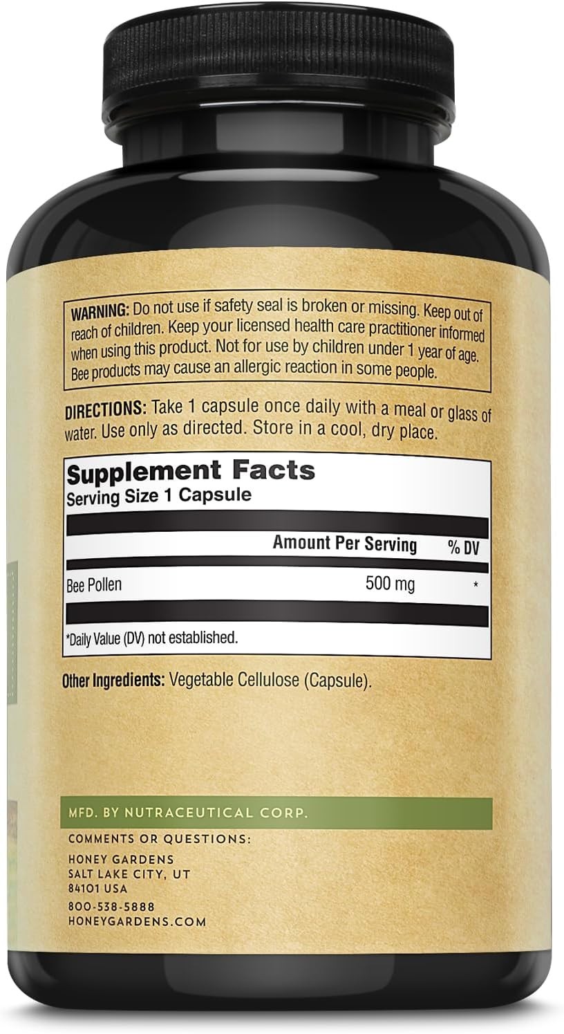Honey Gardens Bee Pollen, Capsule | 580mg 150ct