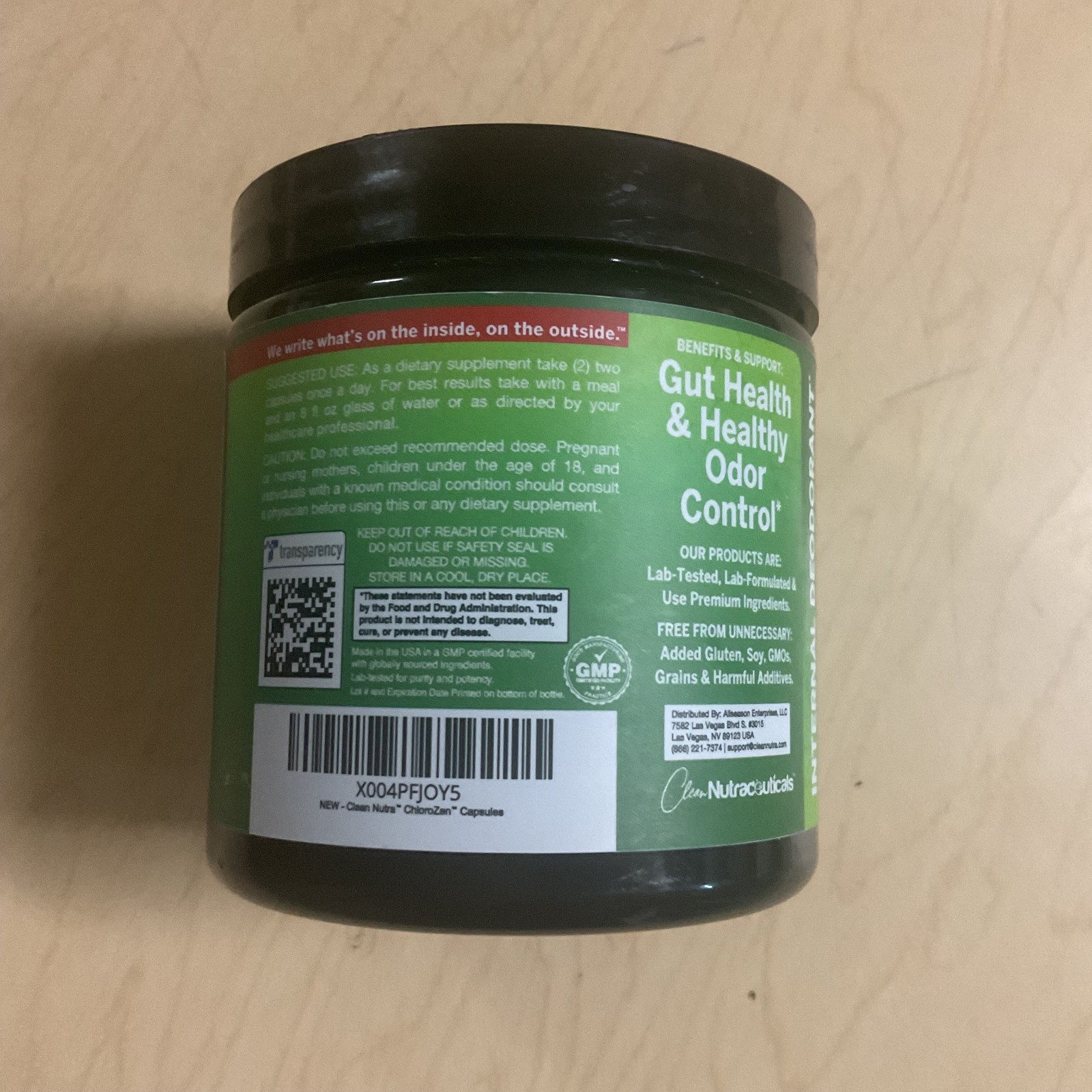 Clean Nutra Chlorophyll Capsules + Peppermint Slippery Elm Spirulina exp. 3/2028