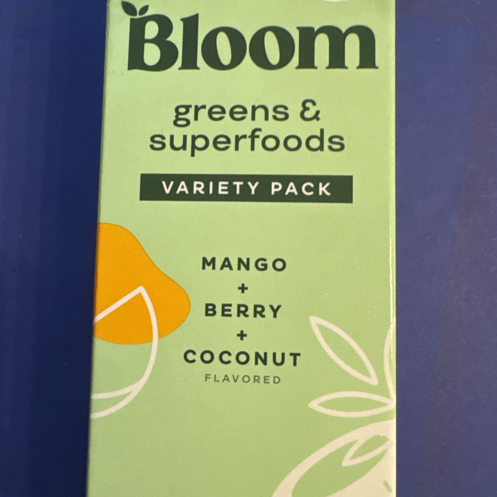 Bloom Greens & Superfoods Variety Pack Mango Berry Coconut 12 Stick Packs
