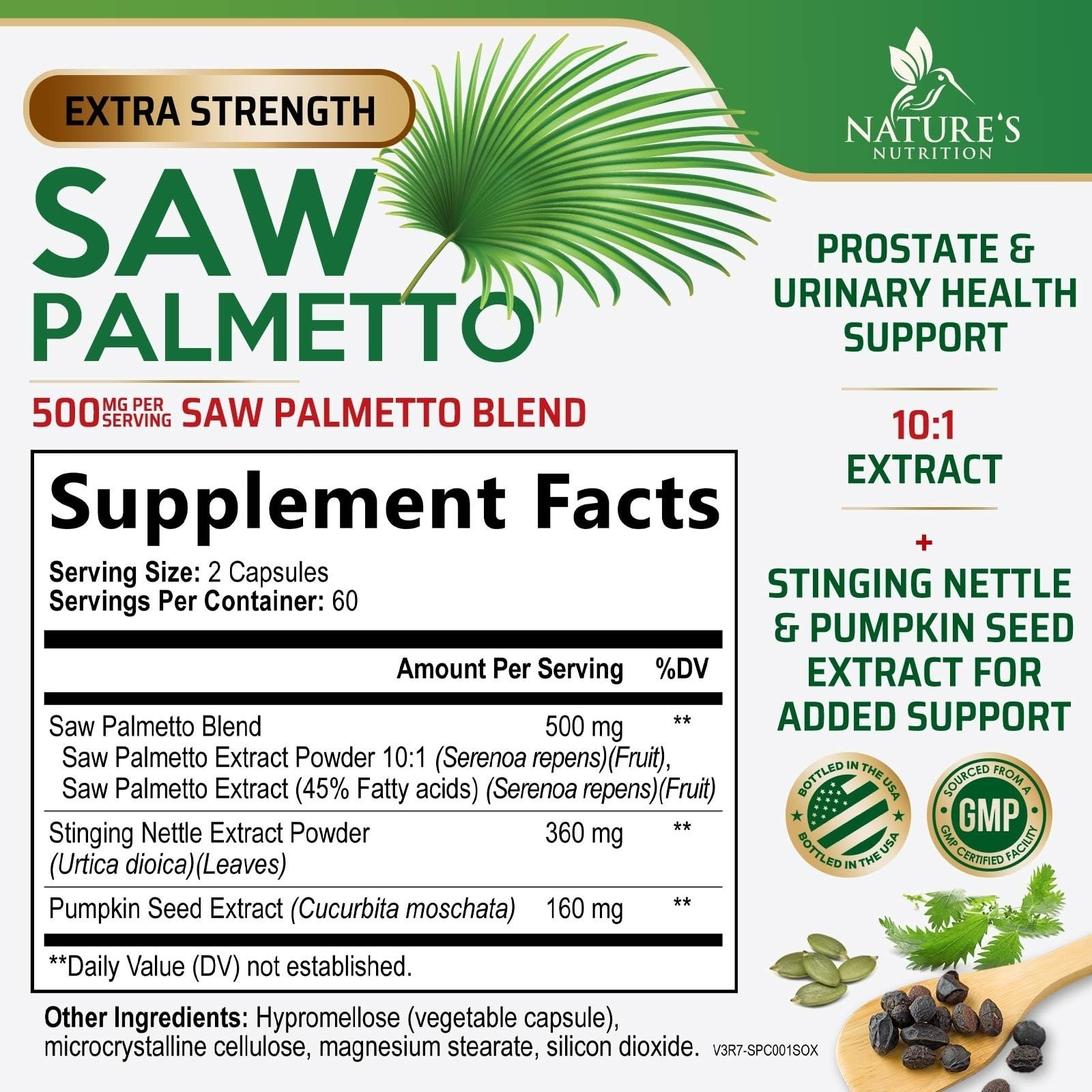 Saw Palmetto for Men – Prostate Health Supplement – 120 Capsules