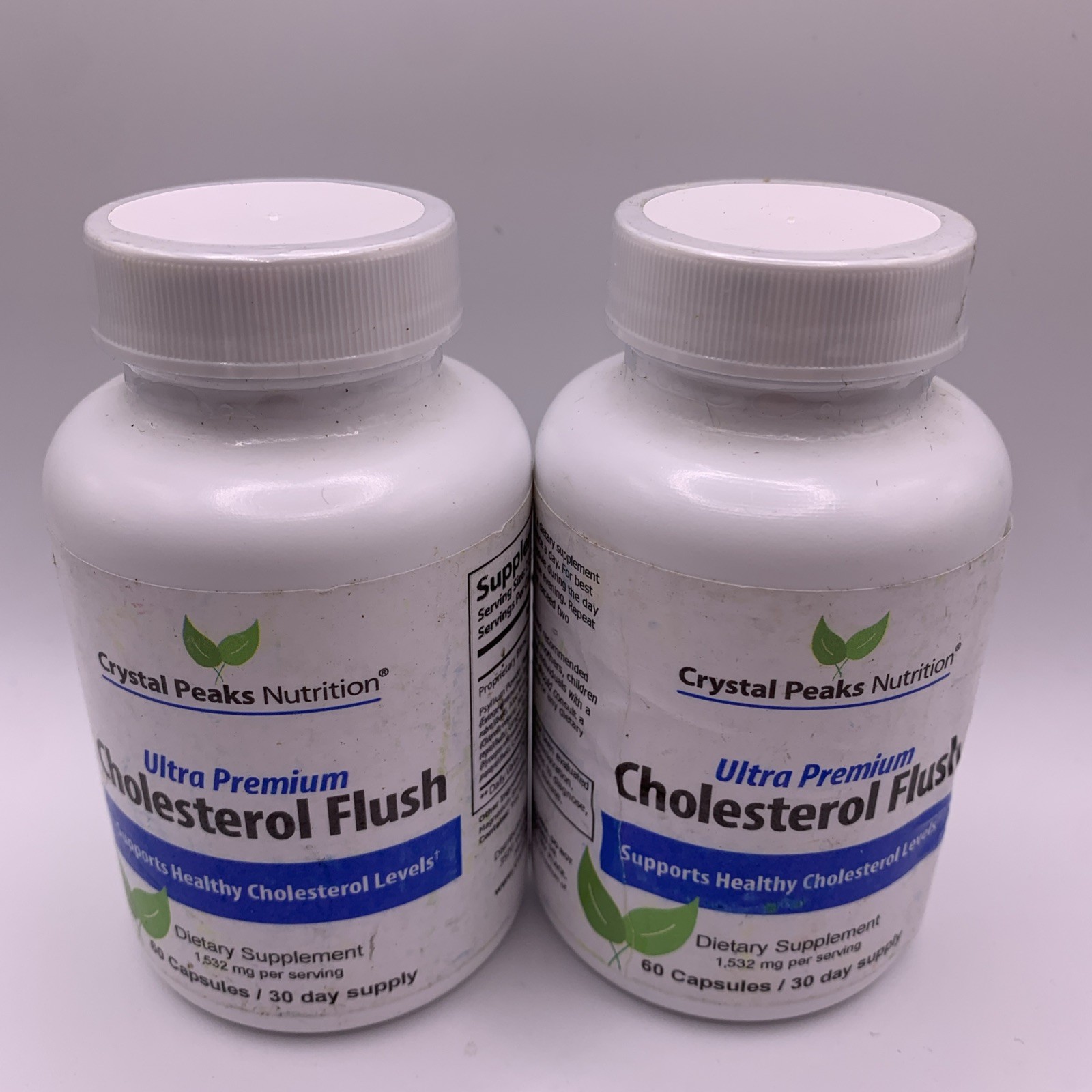 2 Pack CRYSTAL PEAKS NUTRITION Cholesterol Flush 120 Count Total EXP. 10/28