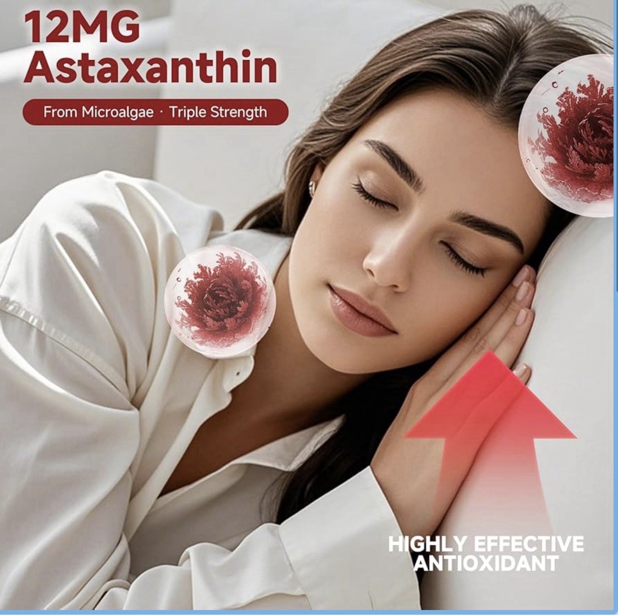 3 pcks Astaxanthin 12mg Antioxidant Softgels 120 ct GMO/Gluten/Soy Free