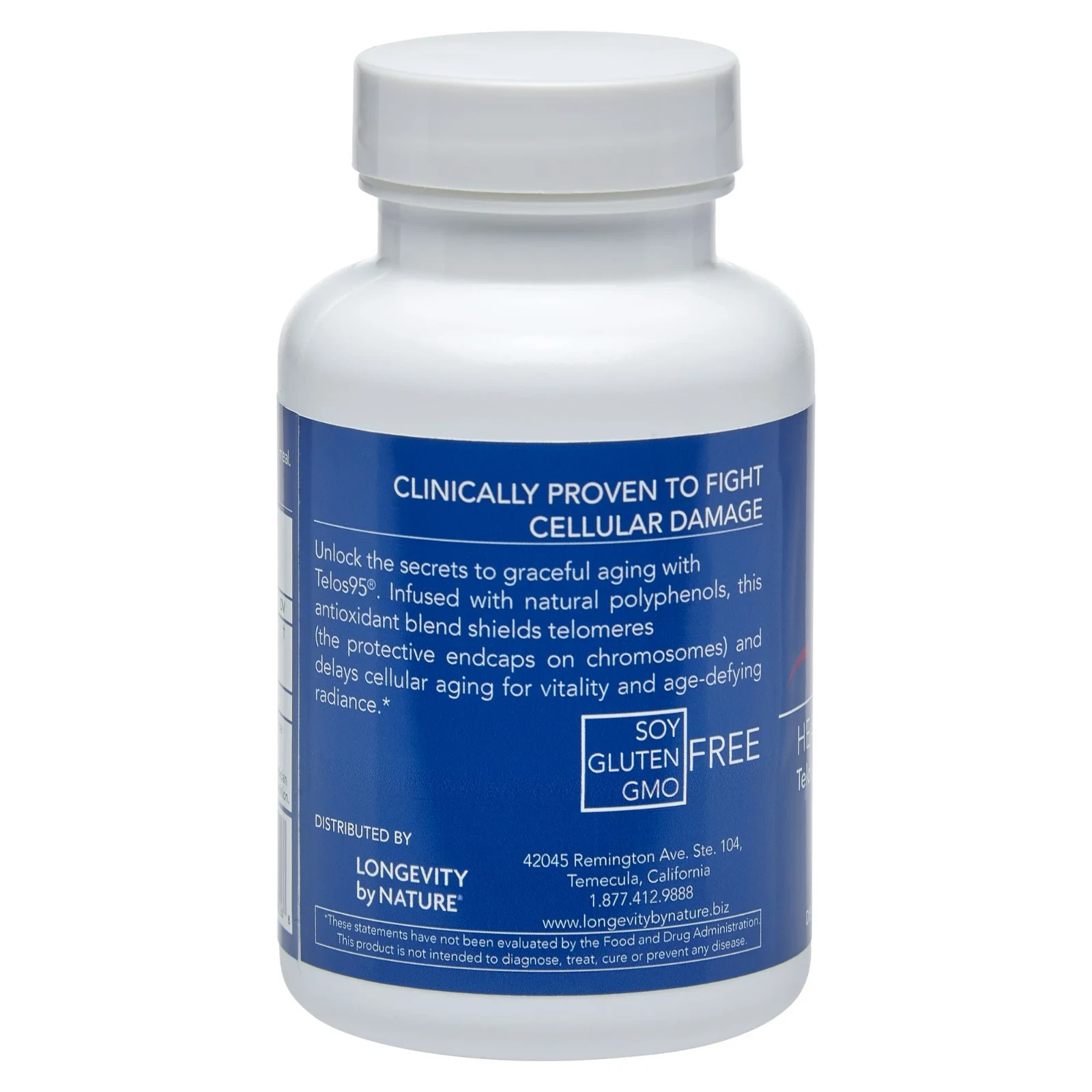 Longevity Telos95 Telomere Supplements – Healthy Aging Cellular Support 30 Caps